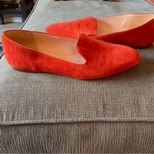 J. Crew Bold Red Suede Loafers. Size 10